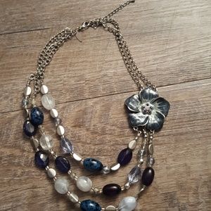 Blue flower necklace